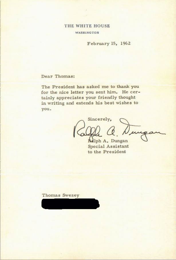 My Letter from JFK!